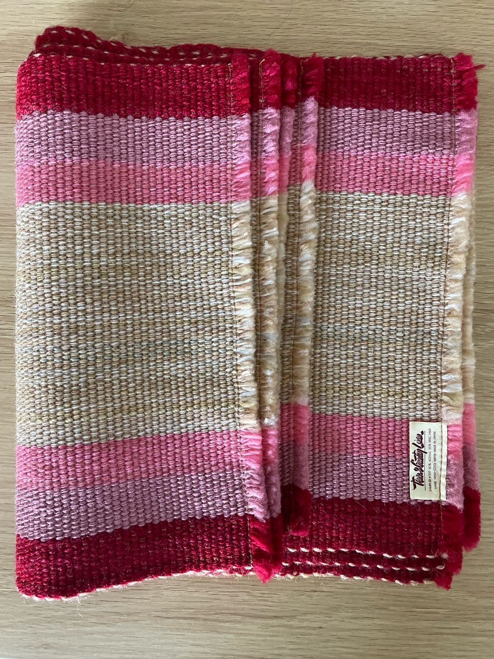 Vintage Town & Country Placemats Multicolor Woven Boho Cottage Set of 4